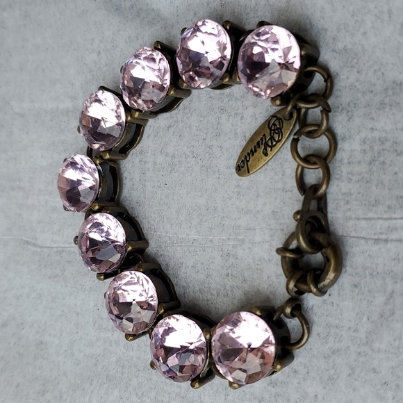 Vintage Sherry Renae Shiny Plunder 24 large pink rhinestones necklace & bracelet - Picture 14 of 15